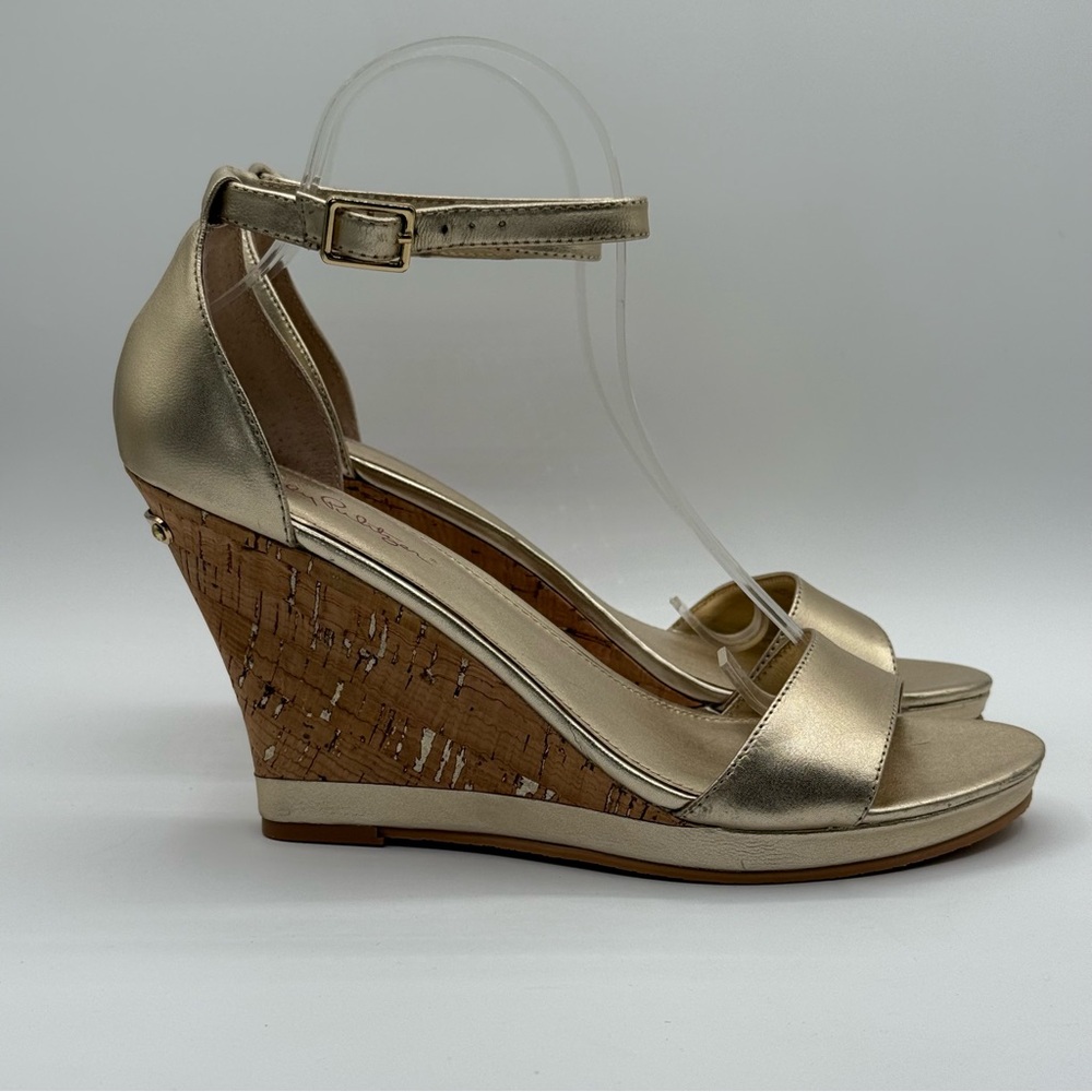 Lilly Pulitzer "Bridgette" Metallic Gold / Cork Wedge
Sandals in Size 10M - Picture 2 of 16